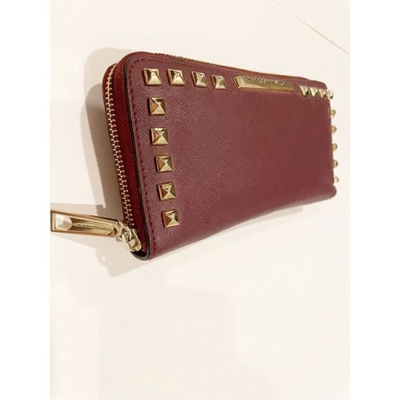 Rebecca Minkoff Continental Wallet Gold Rockstud Zip Around - Picture 2 of 9